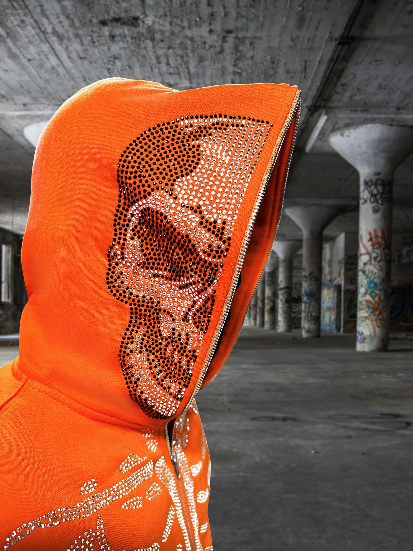 Orange skeleton hoodie