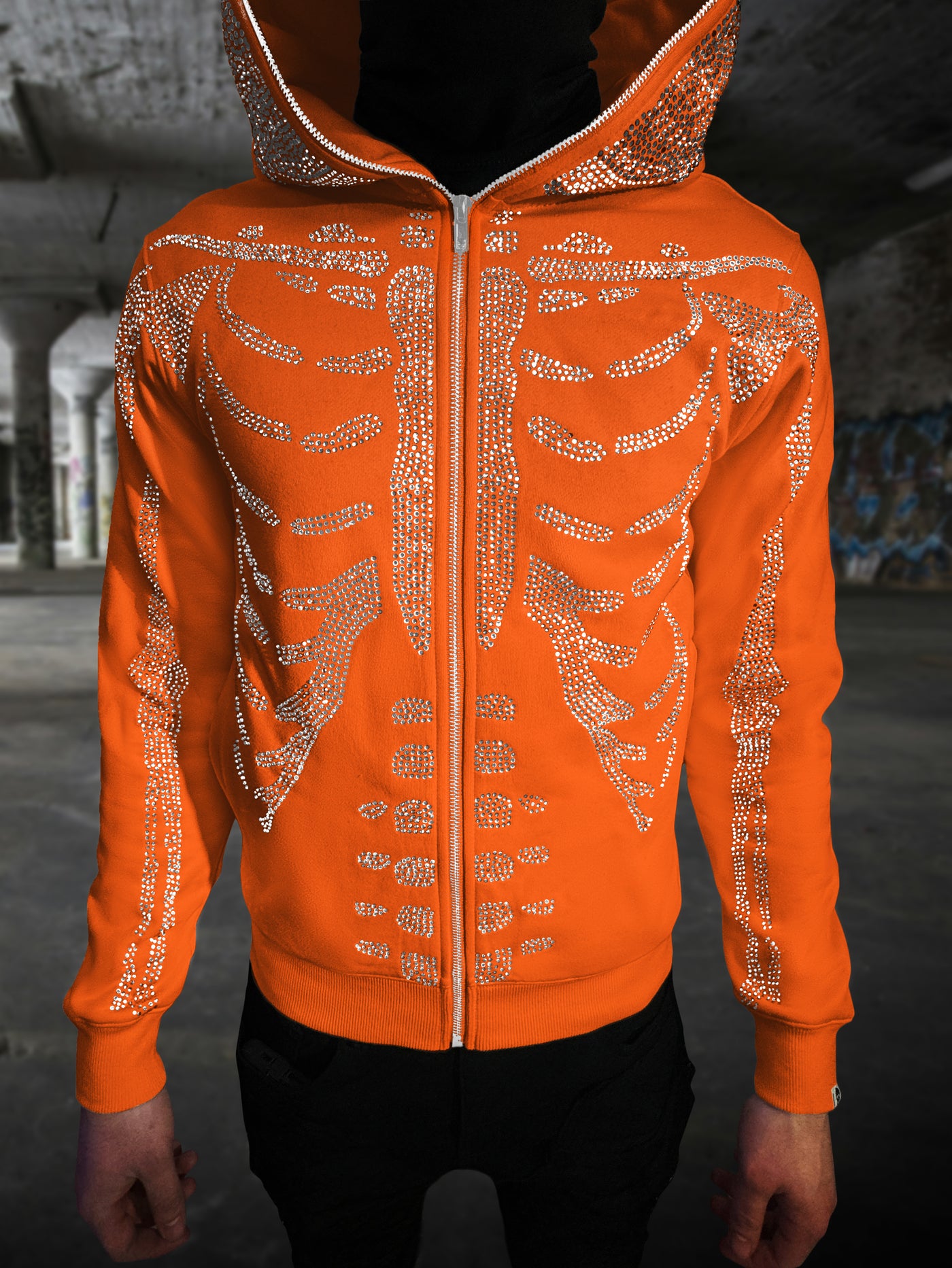 Orange skeleton hoodie