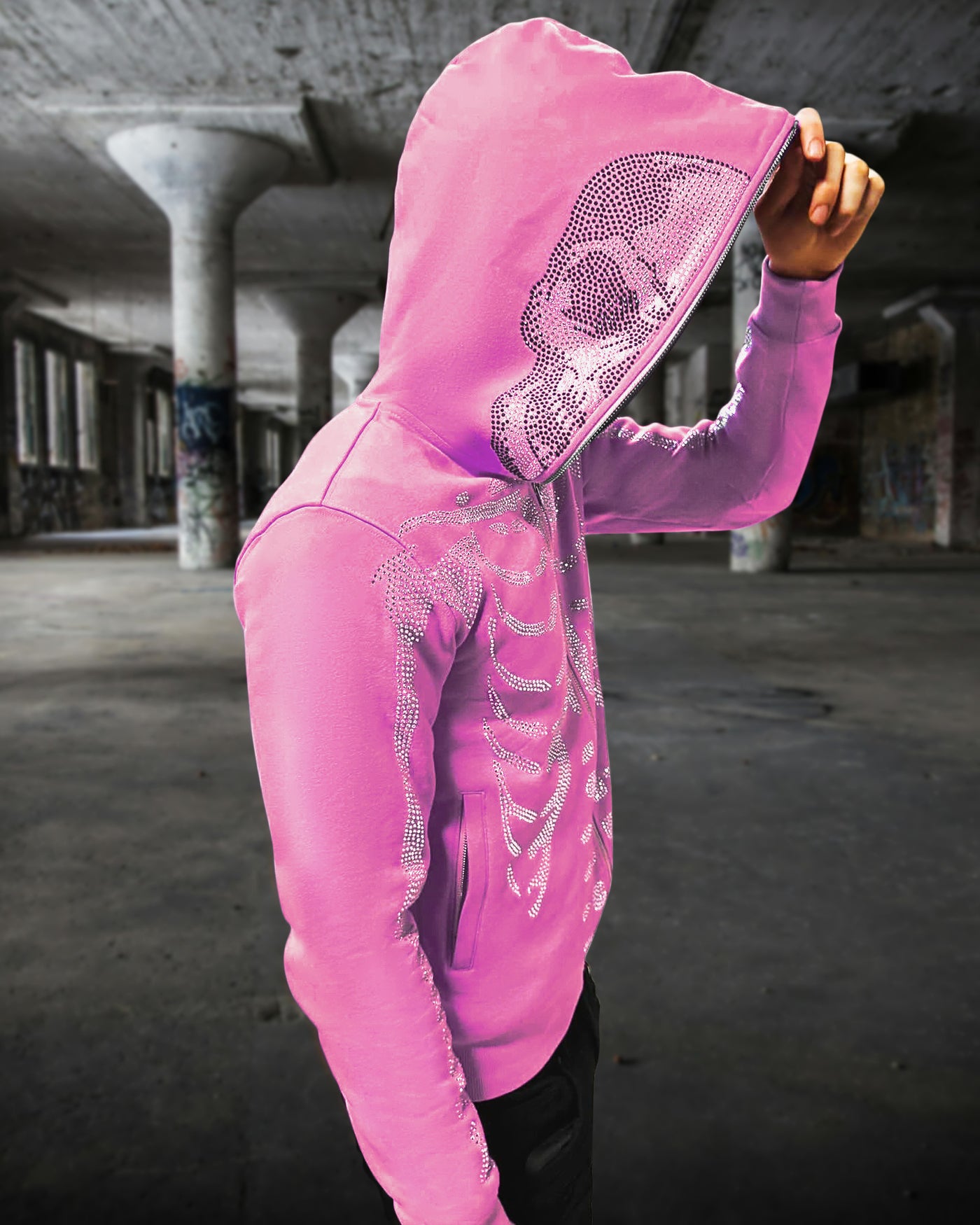 Pink Skeleton Hoodie