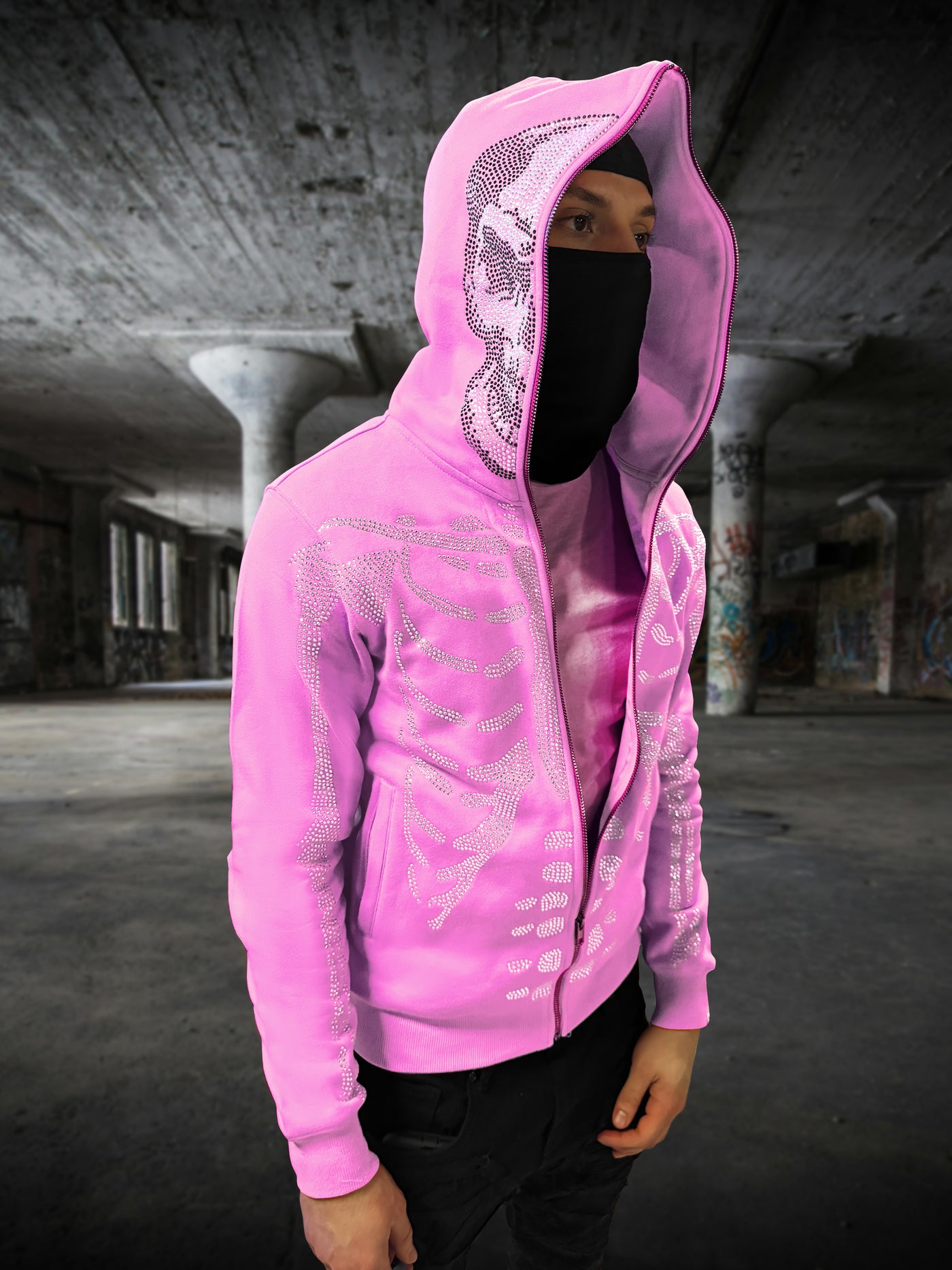 Pink Skeleton Hoodie